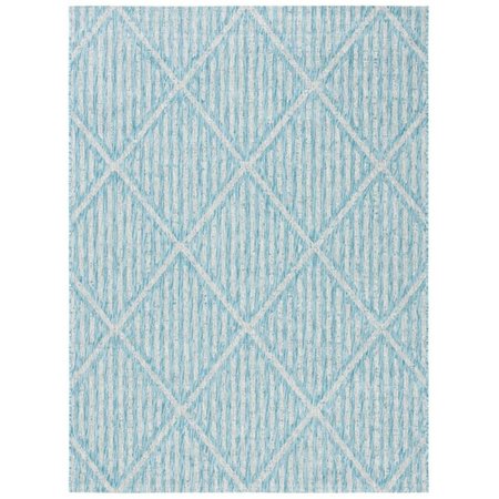 SAFAVIEH 8 x 10 ft. Courtyard Contemporary Rectangle Power Loomed Rug Aqua & Gray CY8392-37121-8